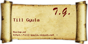 Till Gyula névjegykártya