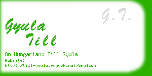 gyula till business card